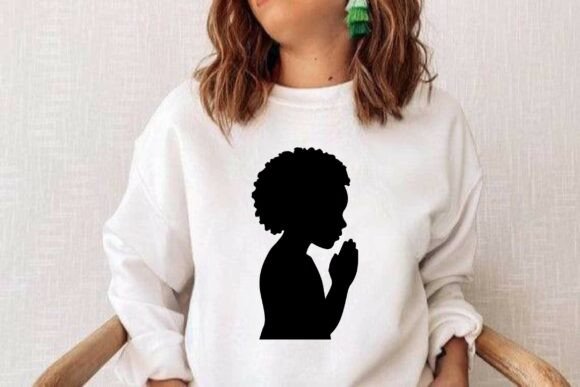 Afro Hair Christian Girl Clipart Vector Review for Graphics & T-Shirt Designs