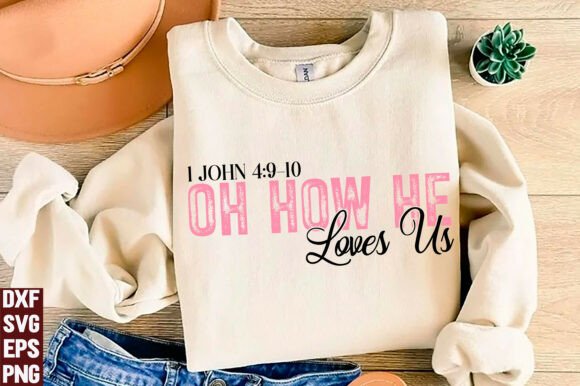 Boho Oh How He Loves Us Christian PNG Graphics Review