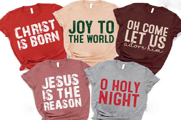 Christian Christmas Bundle: Jesus Graphics & T-Shirt Designs