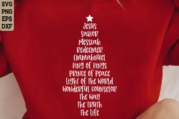 Christian Christmas Tree Svg, Jesus Svg: Graphics & T-Shirt