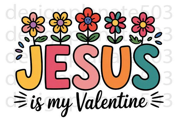 Jesus is My Valentine: Christian Png Graphics & T-Shirt Designs