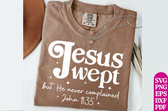 Jesus Wept PNG: Floral Christian Graphics for T-Shirt Designs