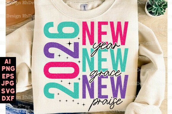 New Year 2026 Christian SVG: Graphics & T-Shirt Designs