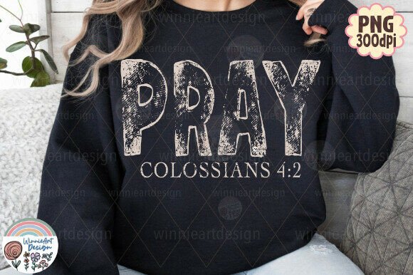 Pray Christian Quote Retro Distressed Graphics for T-Shirt Designs