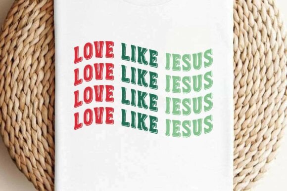 Retro Love Like Jesus T-Shirt Graphics & Designs
