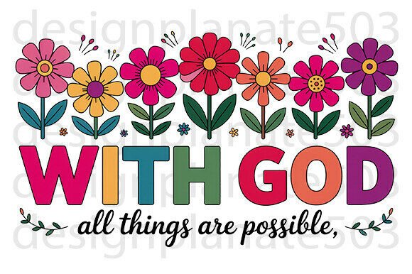 With God All Things: Christian Graphics & T-Shirt Designs